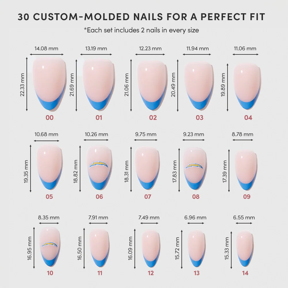 Los Angeles Chargers Press-On Nail Set - Image 6
