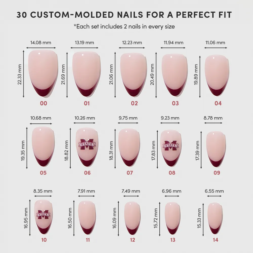 Mississippi State Bulldogs Press-On Nail Set - Image 6